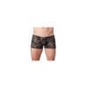 Boxer noir en fine dentelle avec légère transparence 